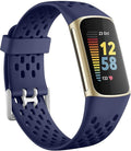 Getino Sport Bands Compatible with Fitbit Charge 5/ Charge 6 for Women Men, Soft Breathable Waterproof Strap Replacement Accessories for Fitbit Charge 5/ Charge 6 Advanced Fitness Tracker, Navy Blue