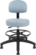 TAKE UR SEAT® Economical Multi-Purpose Medical Spa Drafting Stool with Adjustable seat and Back Height. Advanced Fabric seat Cover is Easy to Clean. Glide (Med. Bench Height Grey)