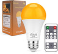 KINUR Amber Sleep Light Bulbs 1800K with Remote Controller, Blue Light Blocking A19, 9W for Sleep Therapy, Bedroom,Remote