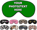 AMAPARK Customized Funny Sleep Mask Personalized with Photo Text Logo Sleeping Masks, Custom Gift for Her Him Men Women, Green