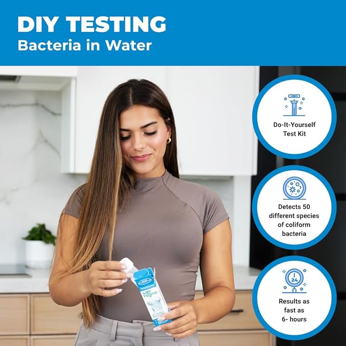 Safe Home® DIY Bacteria in Water Test Kit – Results as Fast as 6 Hours – Detects 50 Different Species of Coliform Bacteria – EPA Lab Certified – Made in the USA – (4 Pack)