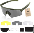 Tactical Eyewear Anti Fog, ANSI Z87.1 Sports Glasses with 3 Interchangeable Lens UV400 Protection Airsoft Goggle