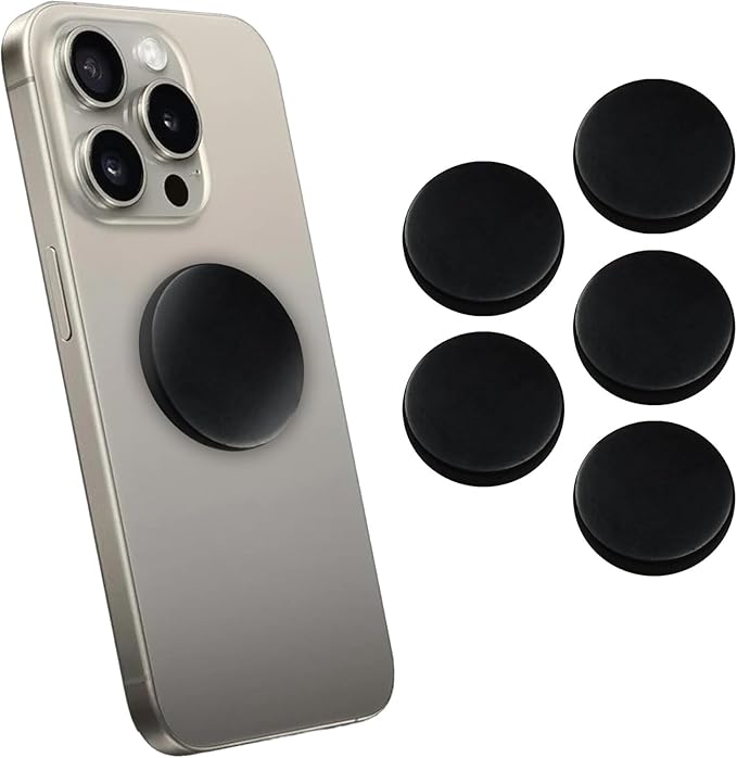 5 pcs Authentic Shungite Stickers Polished 30 mm / 1.18" Genuine Healing Energy Stone Protection Plate for Cell Phone Case Tablet Laptop Computer Noble Gemstone Protector Crystal