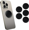 5 pcs Authentic Shungite Stickers Polished 30 mm / 1.18" Genuine Healing Energy Stone Protection Plate for Cell Phone Case Tablet Laptop Computer Noble Gemstone Protector Crystal