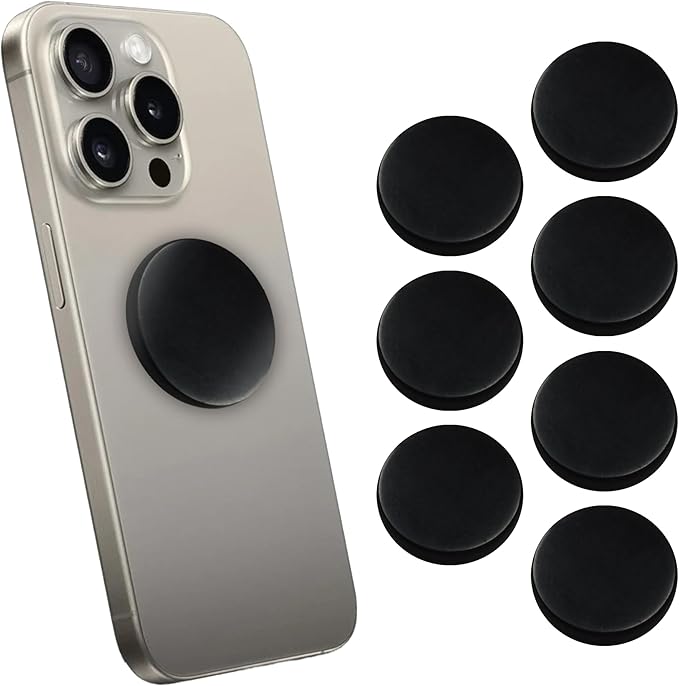 7 pcs Authentic Shungite Stickers Polished 40 mm / 1.57" Genuine Healing Energy Stone Protection Plate for Cell Phone Case Tablet Laptop Computer Noble Gemstone Protector Crystal
