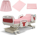 Moukeren 3 Pcs Hospital Bed Sheets Set Deep Pocket Fitted Sheet 36 with Elastic All Around Easy Care Knitted Jersey for Home/Nursing Home (Pink)