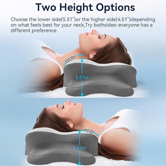 Sleep Apnea Pillow with Neck Pain & Snoring Relief -Orthopedic Cervical Pillow, Ergonomic Contour Memory Foam Pillow for Side, Back,Stomach Sleepers,Dreamers Relief,Medium Firm Support(Queen Size)