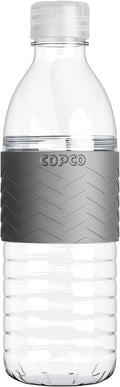 Copco Hydra Water Bottle with Spill-Resistant Lid, 16.9 oz - Reusable Tritan Non-Slip Sleeve, Twist-Open Body - BPA-Free, Leak-Proof, Durable & Portable for Gym, Office, School (Gray)