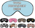 AMAPARK Custom Eye Mask for Sleeping Personalized with Picture Text Logo Sleep Masks Gift for Wedding Anniversary Party Favor, Light Blue