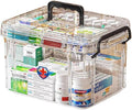 Double Compartment Medicine Organizer - Large Capacity, Transparent, Pill Bottle & Medication Storage Box