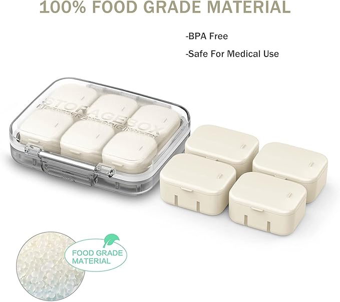 Pill Organizer SOFISO 4/6 Grid Free Assembly Travel Medicine Organizer 10 Day Pill Organizer Portable Pill Box Waterproof Pill Case Daily Medication Carry Case for Vitamins, Fish Oils, Supplements