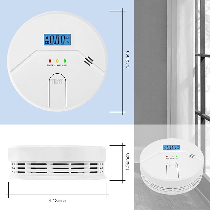 3 Packs, Smoke and CO Alarm,Smoke and Carbon Monoxide Detector,2 in 1,Smoke Detector Carbon Monoxide Detector Combo,85 db Alarm