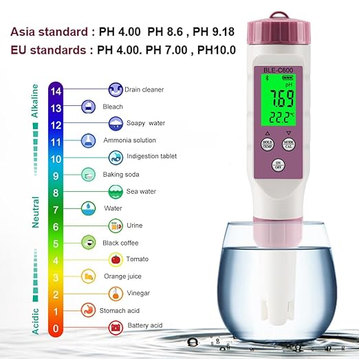 7 in 1 PH Meter PH Tester,0.01 High Accuracy Digital PH Meter for Water,PH/TDS/EC/ORP/S.G/Salt/Temp Tester,TDS Meter Water Tester for Drinking Water,Hydroponics,Plants,Aquarium and Pool