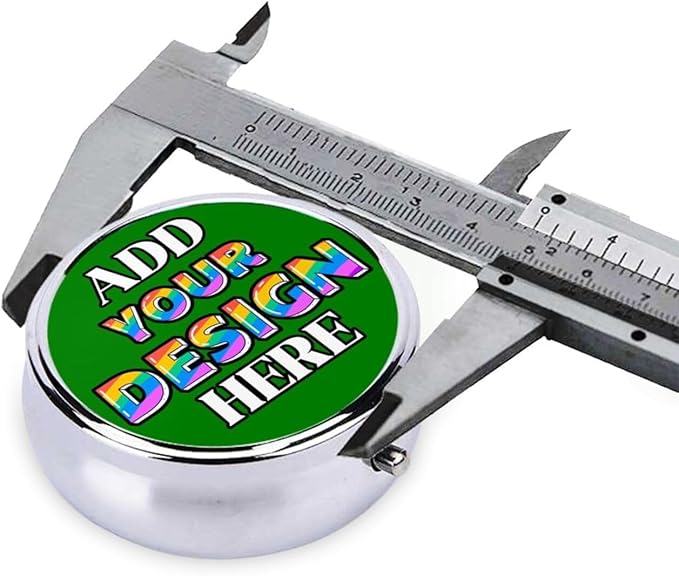 Custom Pill Container, Medicine Pill Box Case Organizer Travel Pill Holder Vitamin for Purse Med Wallet Portable Mini Pastillero Round, Green, Personalized Gifts