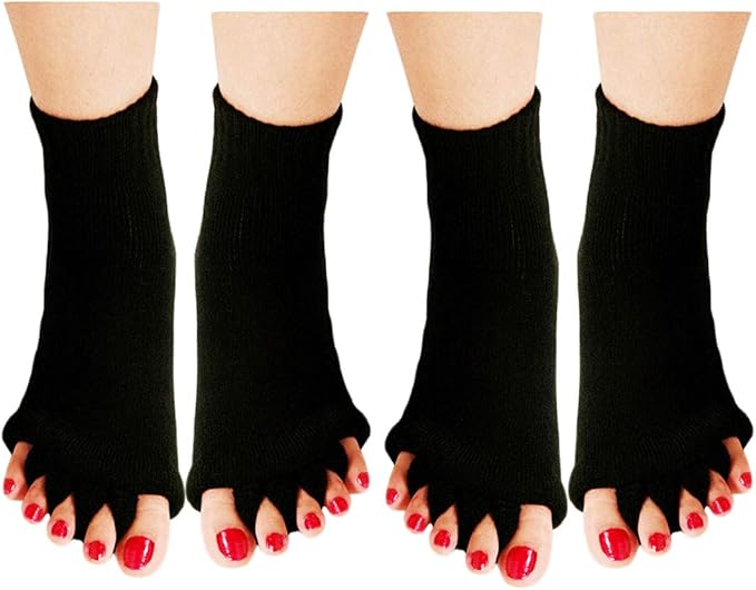Toe Separator Yoga Gym Sports Massage Foot Alignment Socks 2 Pairs
