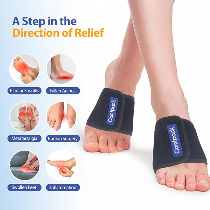 Cold Therapy Wrap with 2 Packs for Pain Relief, Reusable Gel Ice Packs for Foot Plantar, Wrist, Ankle, Great for Sprains, Muscle Pain, Bruises, Injuries