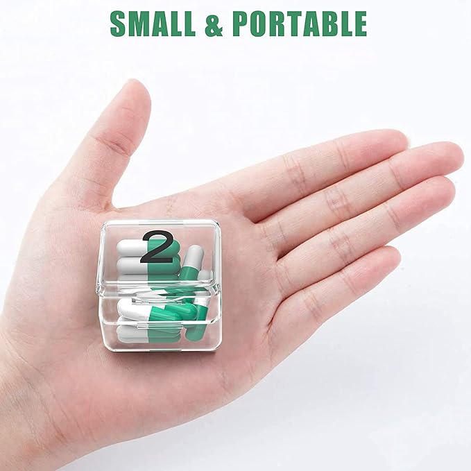 Monthly Pill Organizer - 30 Day Pill Box - Easy to Open - Large Compartments - Portable Case for Travel, Medicine Organizer for Vitamins (White)