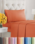 Twin XL Size 3 Piece Sheet Set - Extra Soft, Breathable & Cooling Sheets - Hotel Luxury Bed Sheets for Women & Men - Deep Pockets, Easy-Fit & Wrinkle-Free Sheets - Harvest Pumpkin Oeko-Tex Bed Sheets