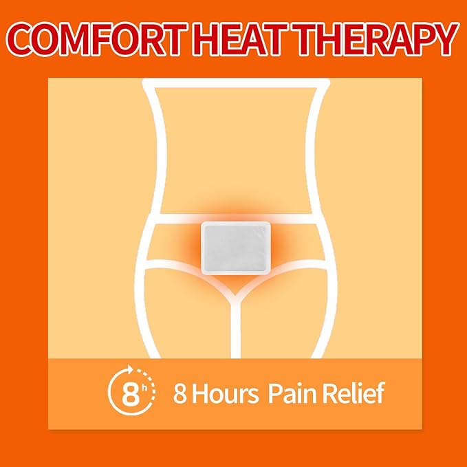 Heat Patches for Menstrual Cramp Relief, Adhesive Heating Patches for Period Cramps, Portable Instant Hot Packs, Travel Size Heat Pads on Cruise- 3 Packs