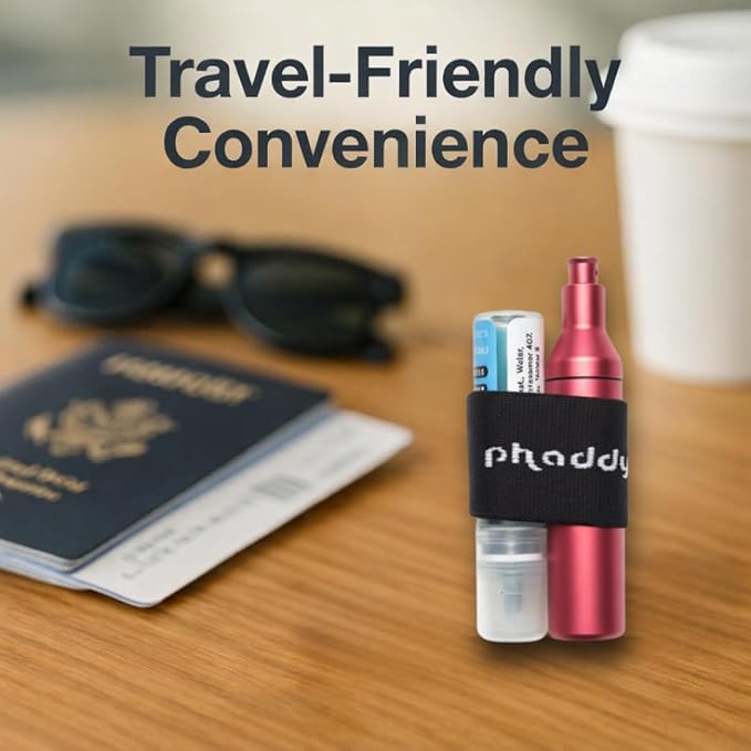 phaddy Keychain Pill Holder – Waterproof Airtight EDC Capsule Container, Aluminum Pill Box with Modular Band for Keys, Travel, Emergency Cash, Vitamins & Essentials (Pink, King Size)
