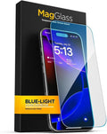 magglass Blue-Light Screen Protector for iPhone 16 - Bluelight Filter Tempered Glass (Easy Applicator Included)
