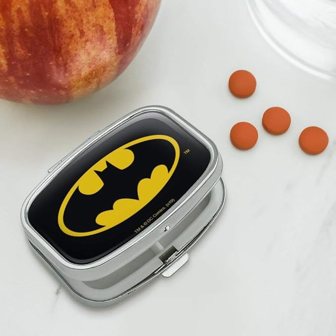 Graphics & More Batman Classic Bat Shield Logo Rectangle Pill Case Trinket Gift Box