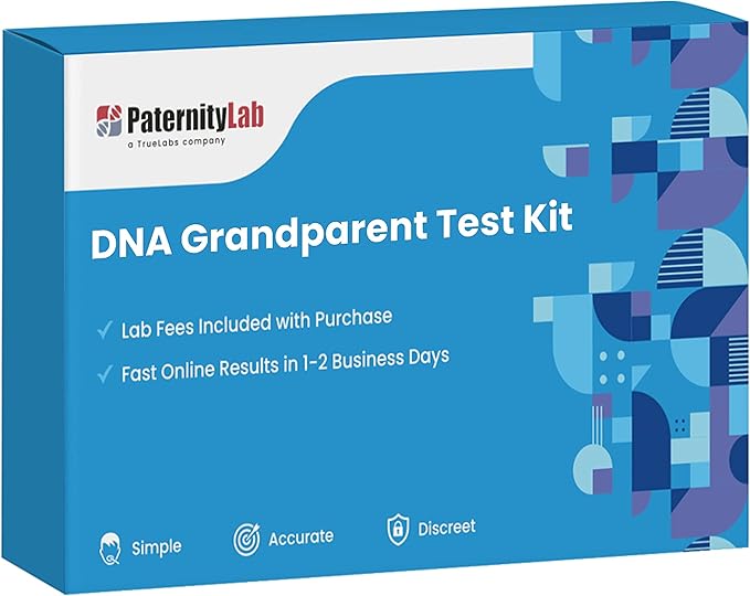 PaternityLab DNA Grandparent Test - Lab Fees & Shipping Included - Results in 1-2 Days - At-Home Collection Kit for Grandparent & Child