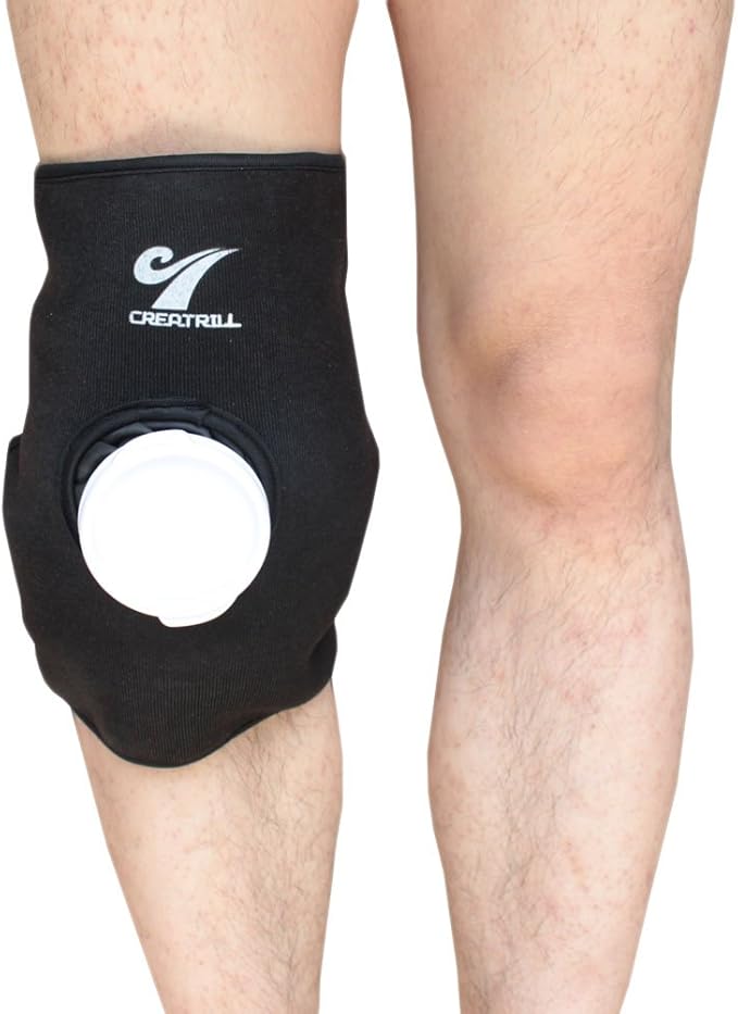 Creatrill Reusable Hot Cold Therapy Ice Bag Pack (9") Neoprene Core Wrap with Elastic Strap, Portable Moist Heating Brace First aid Ice Compression Sleeves Pain Relief Pad