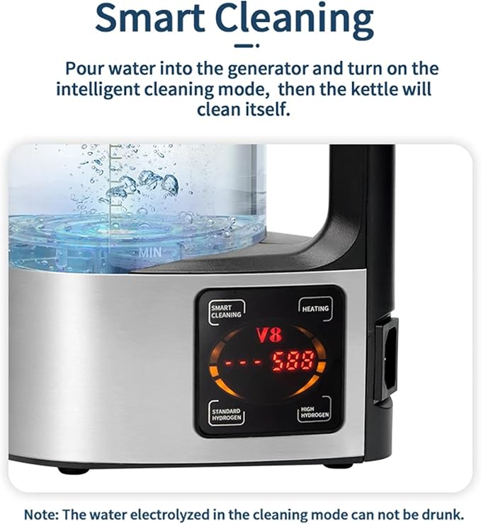Hydrogen Rich Water Maker Machine, 2L Electric Hydrogen Rich Water Kettle Generator Alkaline Water Ionizer Machine, Hydrogen Concentration Up to1500 PPB