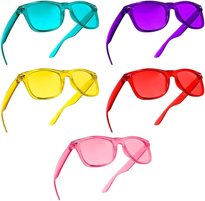 Color Therapy Glasses 10 Pack for Chakra Healing, Chromotherapy, and Mood