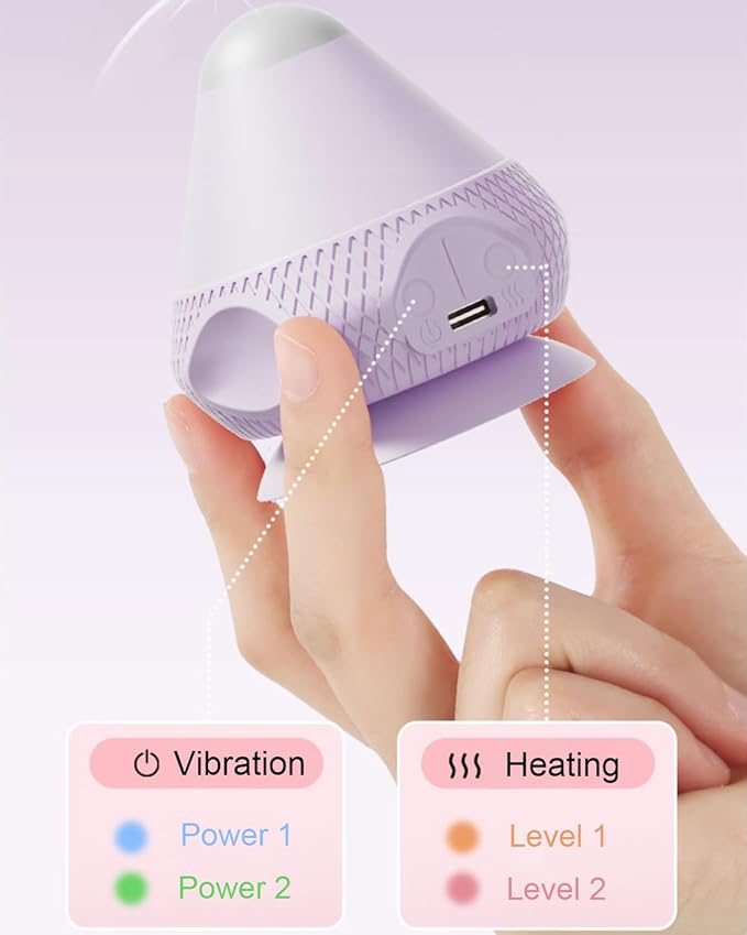 VibeHeat Mini Purple Vibrating Heated Massage Ball with Suction Base, 2 Heat & 2 Vibration Settings, Deep Tissue Trigger Point Massager for Back, Neck, Legs, Feet, Muscle Pain Relief