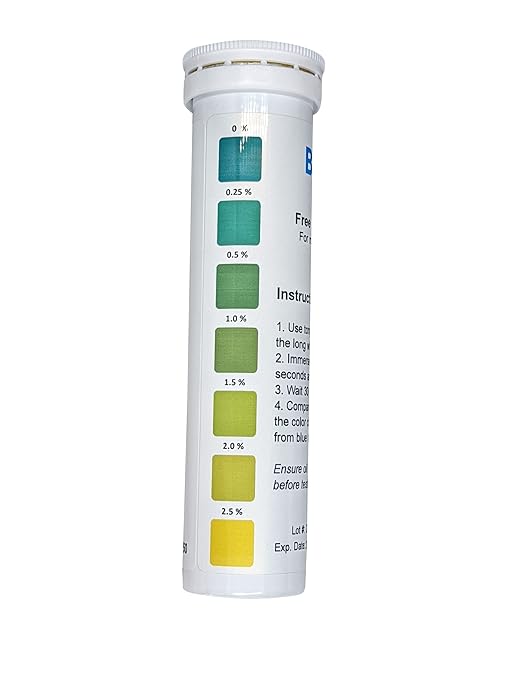 Frying Oil Quality Test Strips, Low Range Free Fatty Acid (FFA) 2.5% [Vial of 50 Test Strips]