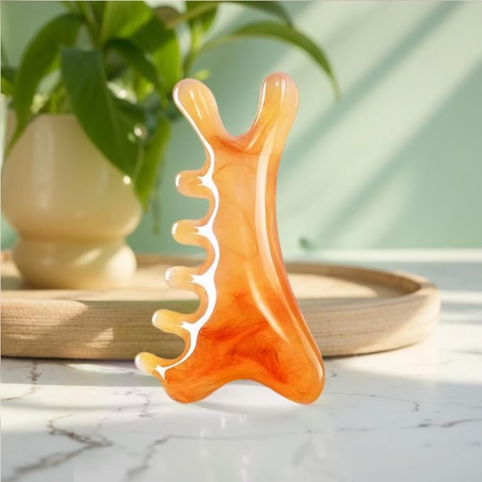 Multi-Functional Manual Massage Tool, Suitable for The Face, Eyes, Head and Neck. It is Used to Reduce Wrinkles, Shape The Jawline and Reduce Swelling. Skin Care Tool (Orange)