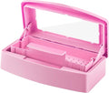 Gusnilo Sanitizing Tray - Disinfectant Container Nail Tool Sterilizer Box Plastic Sanitizing Box for Nail Tools, Hair Salon,Spa (Clear Lid, Pink)
