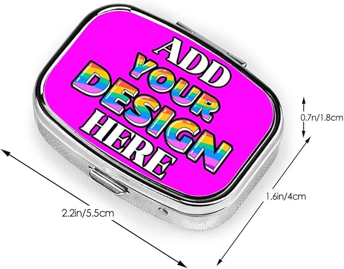 Custom Travel Medicine Organizer, Medicine Pill Box Case Container Travel Pill Holder Vitamin for Purse Med Wallet Portable Mini Pastillero Square, Magenta, Personalized Gifts