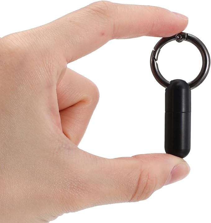 2 PCS Small Pill Case Micro Keychain Pill Holder Portable Waterproof Container Tiny Pocket Medicine Organizer with Keyring for Travel Purse Pocket Handbag Outdoor
