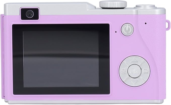 48MP Digital Vlogging Camera, HD 1080P, 16X Zoom Anti-Shake, Beauty Filter, 2.4" Screen Compact Selfie Camera for Boys, Girls, Kids, Teens (Purple)