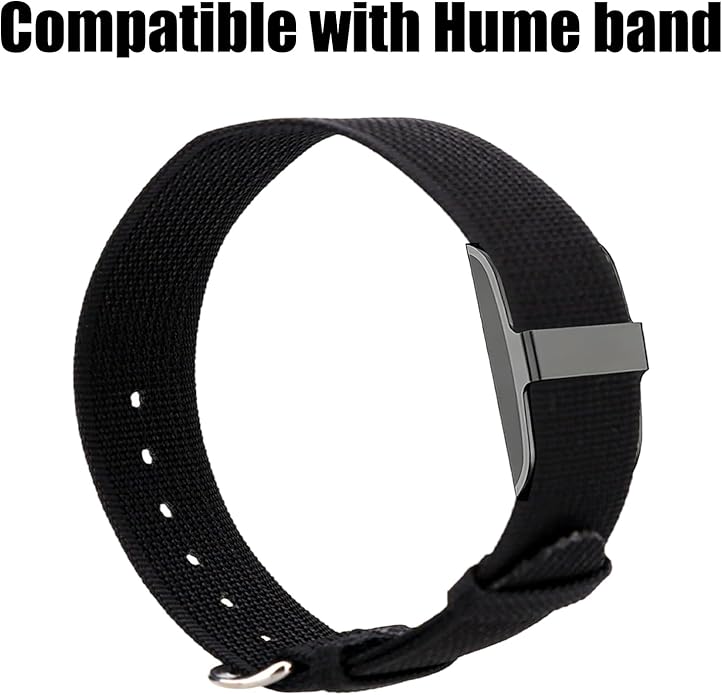 Replacement Nylon Loop for Hume Band, Soft Breathable Woven Wristband with Adjustable Metal Buckle for Hume Health Band Fitness Tracker All-Day Comfort Wear
