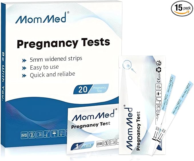 MomMed Early Detection Pregnancy Test, 15 Pack HCG Pregnancy Test Strips, Individually-Sealed Pregnancy Tests,Pregnancy Tests,99% Accurate (No Urine Cup)