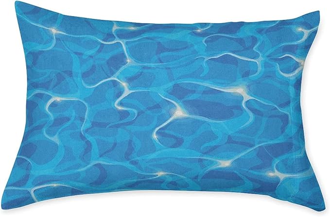 Decorative Bedding Sheet Set King Size, Aqua Deep Pockets Fitted Sheet & 2 Pillowcases Set(No Flat Sheet), Realistic Vivid Water Texture Ocean Pool Surface Waves Print Microfiber 3pc Bed Sheets Set
