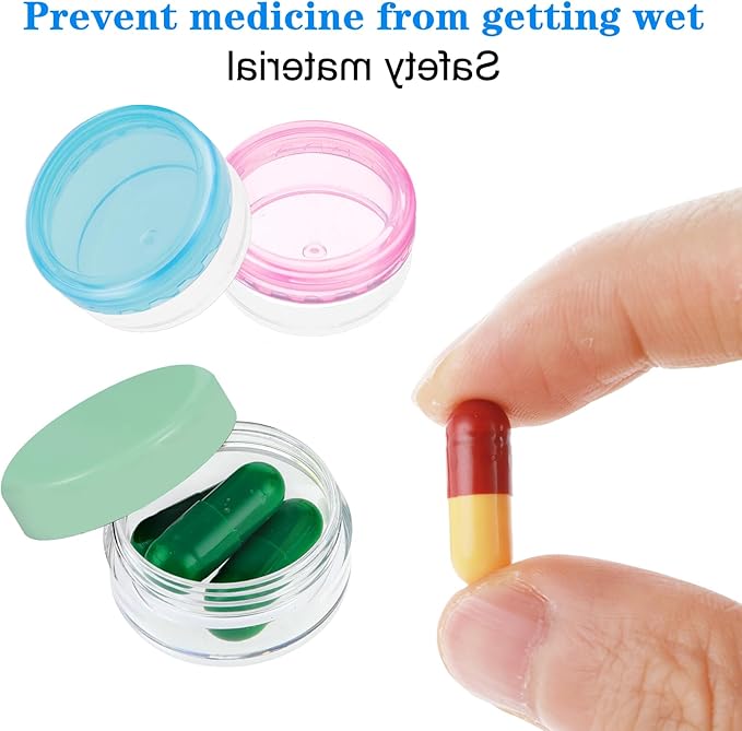 Small Pill Organizer, 5 Pcs Mini Pill Box BPA Free Travel Pill Case Cute Portable Daily Pill Organizer for Pocket Purse Medicines Storage Container Cod Liver Oil Storage Box Earplug Case