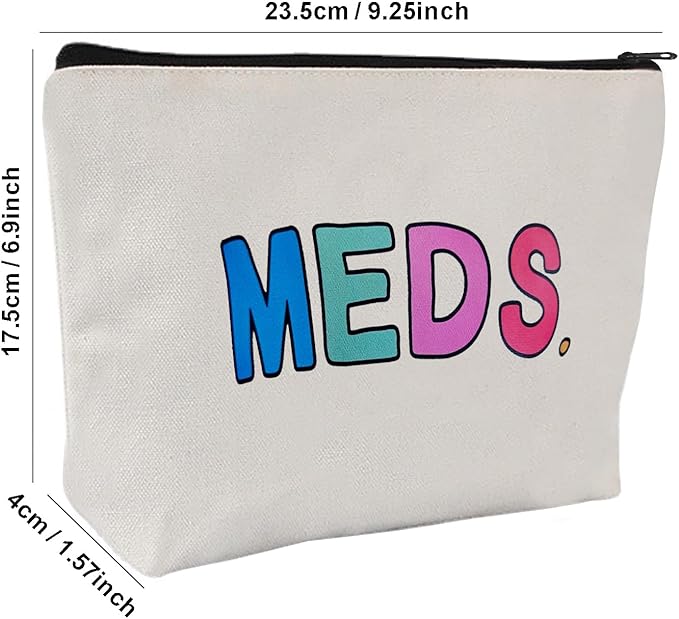 Medication Bag Travel Pill Organiser | Compact Cosmetic First Aid Kit, Perfect Health Gift, Small Cotton Pouch For Meds (Style G)