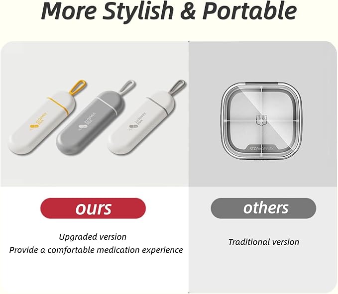 3 Packs Pill Organizer 3 Compartments Portable Pill Case Travel Moisture Proof Pill Box for Tablets Vitamins Cod Liver Oil Supplements and Medication