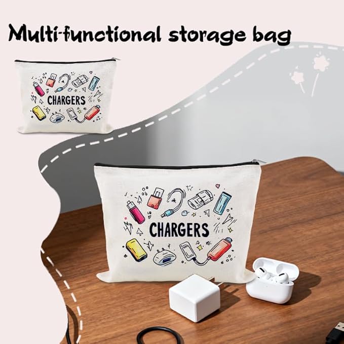 Travel Charger Organizer Bag for Cords and Cables Plug Charging Bag Earphone Storage Pouch Small Electronic Makeup Bags Wire Charge Holder Pouch with Zipper Usb Pouches for Travel Gifts for Women Mens