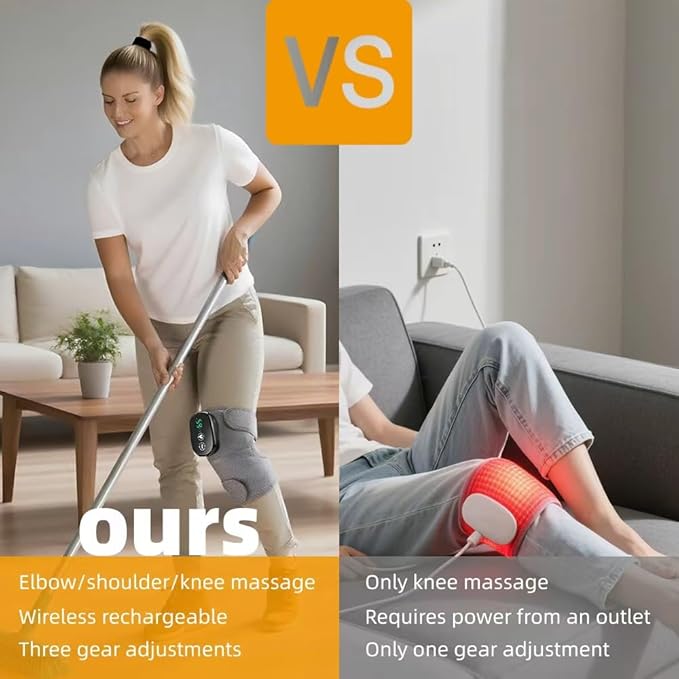 Knee Shoulder Massager for Pain Relief and Circulation,Cordless Shoulder Heating Pad with Vibration Massage for Arthritis, Muscle Aches in Shoulders, Elbows, Knees (1Pc)