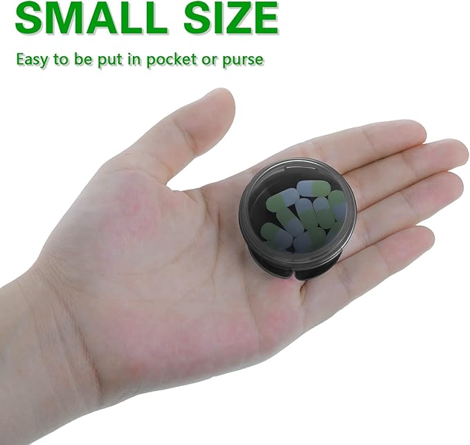 Patelai Small Pill Case Travel Pill Container Clear Mini Organizer Box Round Black Medicine Case Holder for Pocket Purse Briefcase Travel Medicine Cod Liver Oil Storage(10 Pack)