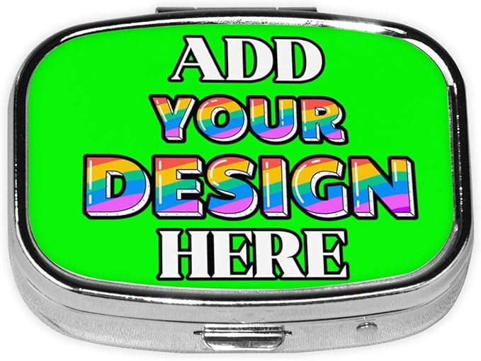 Custom Pill Box, Medicine Pill Organizer Case Container Travel Pill Holder Vitamin for Purse Med Wallet Portable Mini Pastillero Square, Lime, Personalized Gifts,