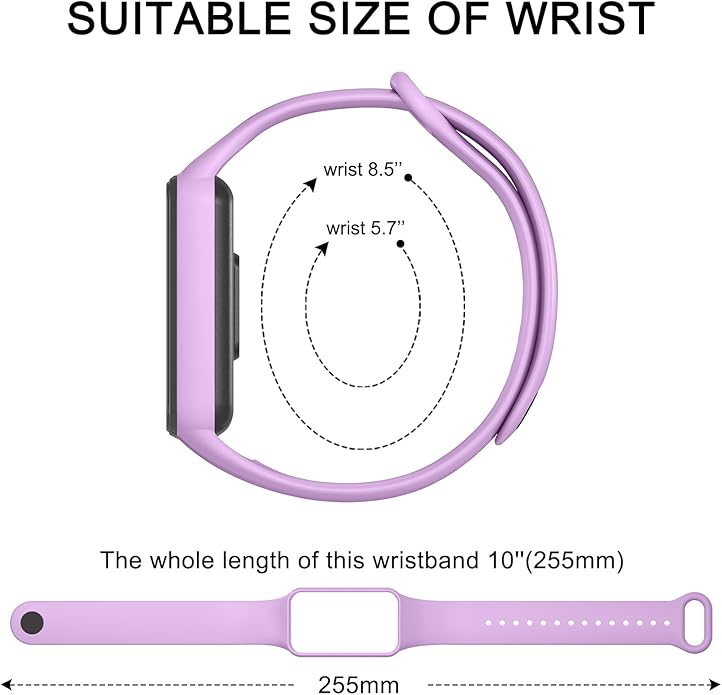 Amzpas TPU Bands for Amazfit Band 7 Fitness & Health Tracker, 3 Pack Soft Breathable Wristband, Adjustable Replacement Sportt Strap for Women Men