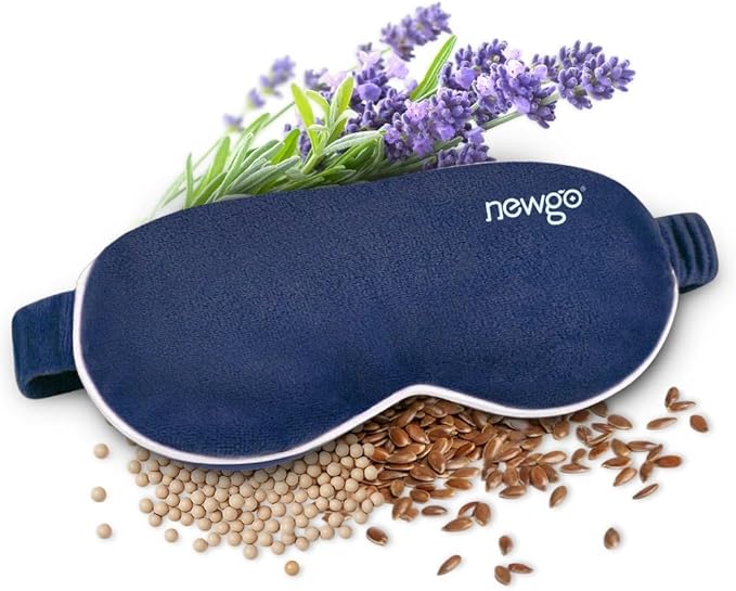NEWGO Microwave Heated Eye Mask Soothing Relief for Dry Eyes, Heat Therapy Warm Eye Compress with Removable Cover for Stye, Blepharitis, Relaxation or Gift Choice - Blue