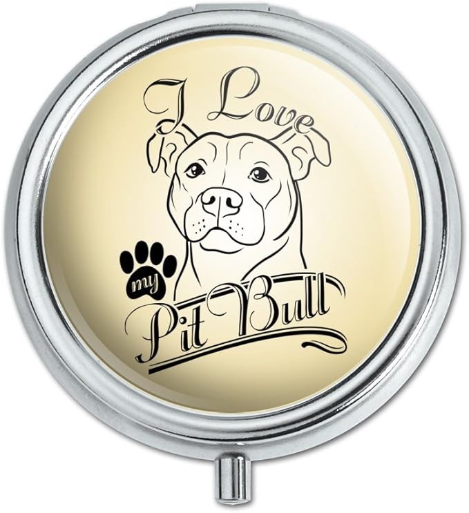 I Love My Pit Bull Pill Case Trinket Gift Box